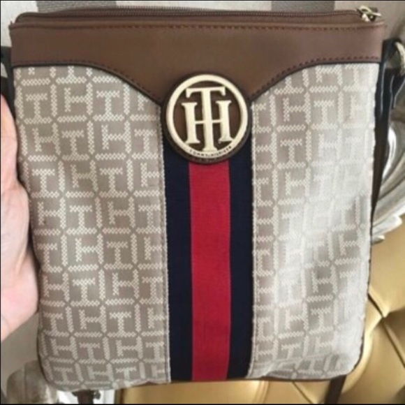 Tommy Hilfiger Handbags - Tommy Hilfiger Cross Body Logo Tan Purse